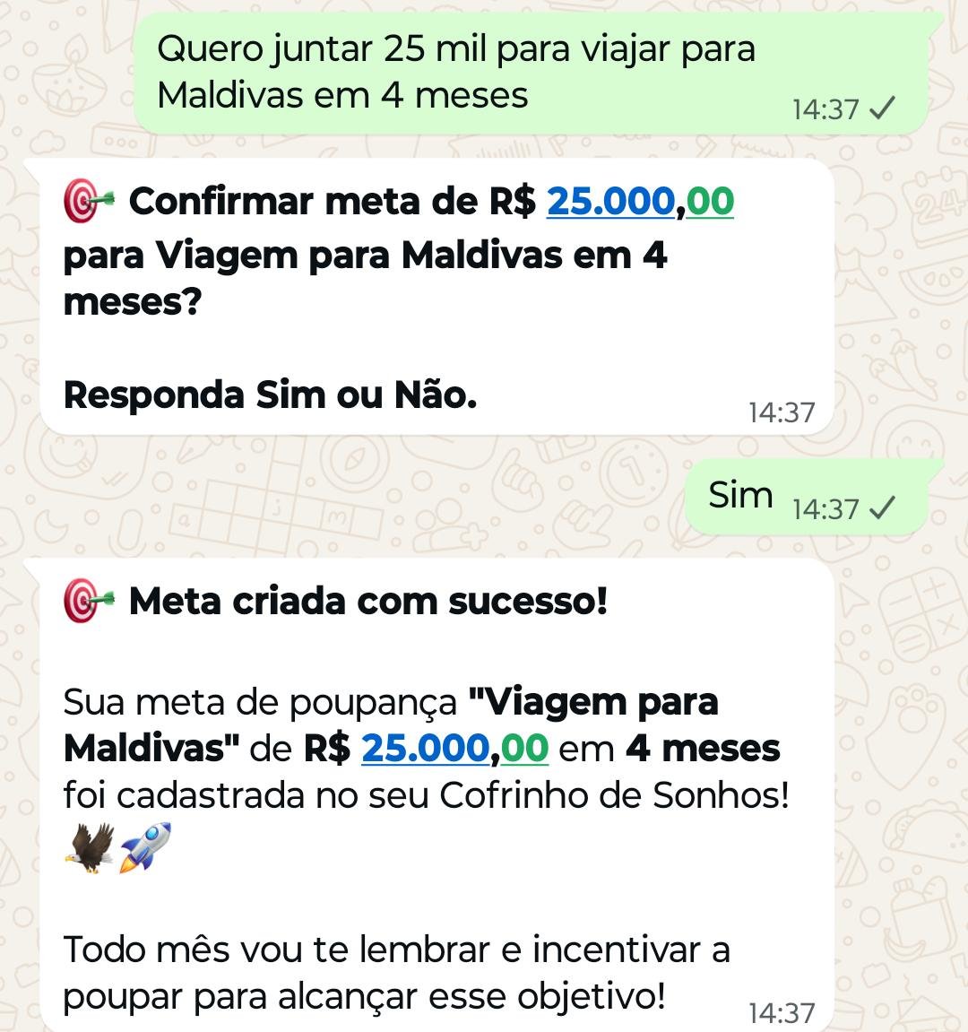 Metas de poupança